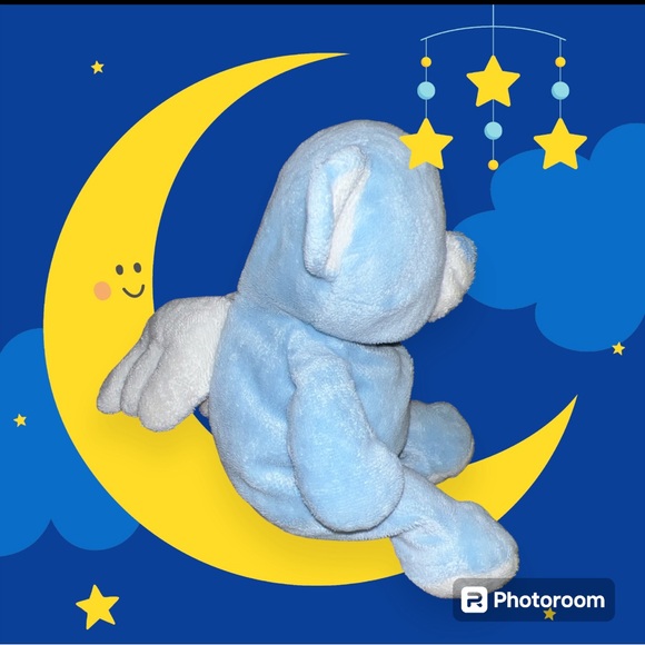 TY PLUFFIES BLUE ANGEL BEAR TYLUX STUFFED PLUSH LOVEY 2011 - Picture 2 of 5